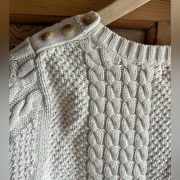 L.L. Bean Cotton Cable Knit Sweater | Coastal Spring Layer | Size Small - Picture 6 of 7